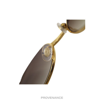 🔴 Cartier Giverny Sunglasses - Bubinga Gold Trinity Brown