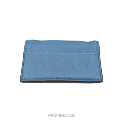🔴 Gucci Large Logo Card Holder Wallet - Powder Blue Leather