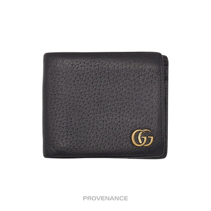 🔴 Gucci GG Marmont Bifold Wallet - Black Leather