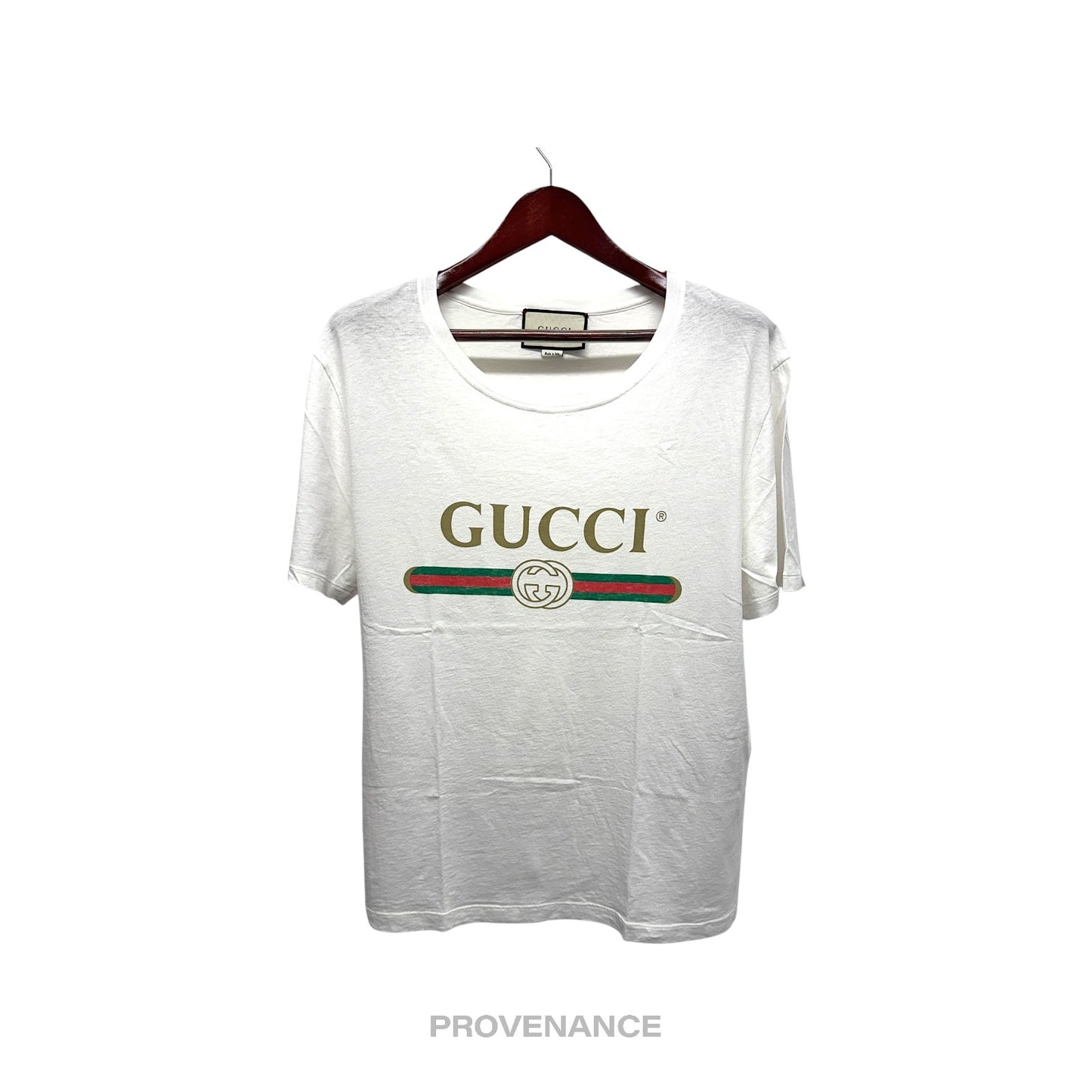 🔴 Gucci GG Signature Web Vintage Logo T-Shirt - White M