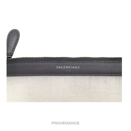 🔴 Balenciaga Zip Pouch Wallet - Canvas Gray