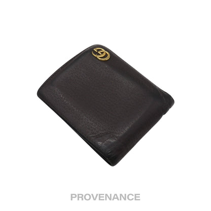 🔴 Gucci GG Marmont Bifold Wallet - Dark Chocolate Leather