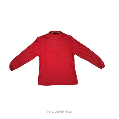 🔴 Burberry Golf Long Sleeve Polo Shirt - Red M