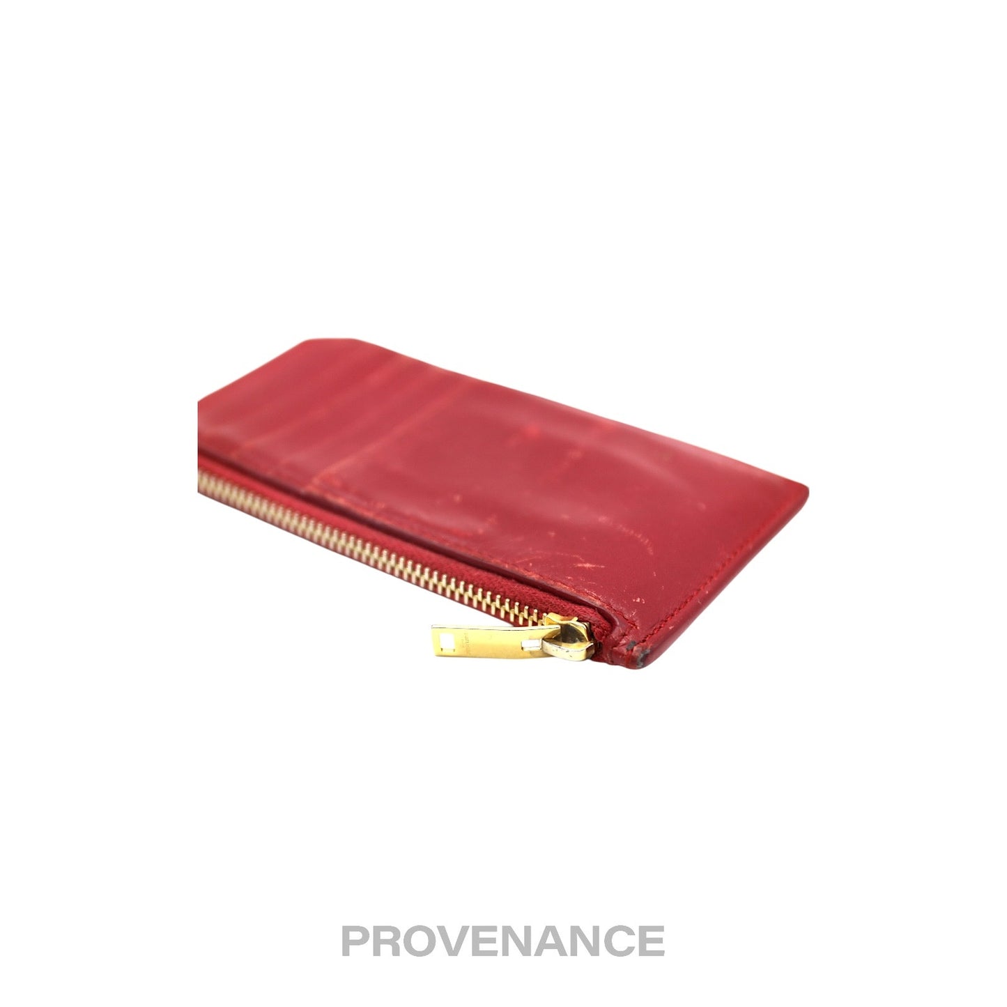 🔴 Saint Laurent Paris SLP Fragment Zip Card Wallet - Red