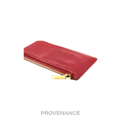 🔴 Saint Laurent Paris SLP Fragment Zip Card Wallet - Red
