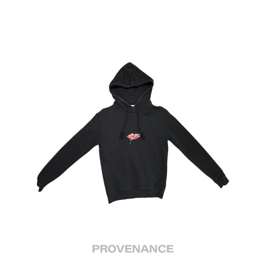 🔴 Saint Laurent Paris SLP Logo Hoodie Slow Kissing Black S