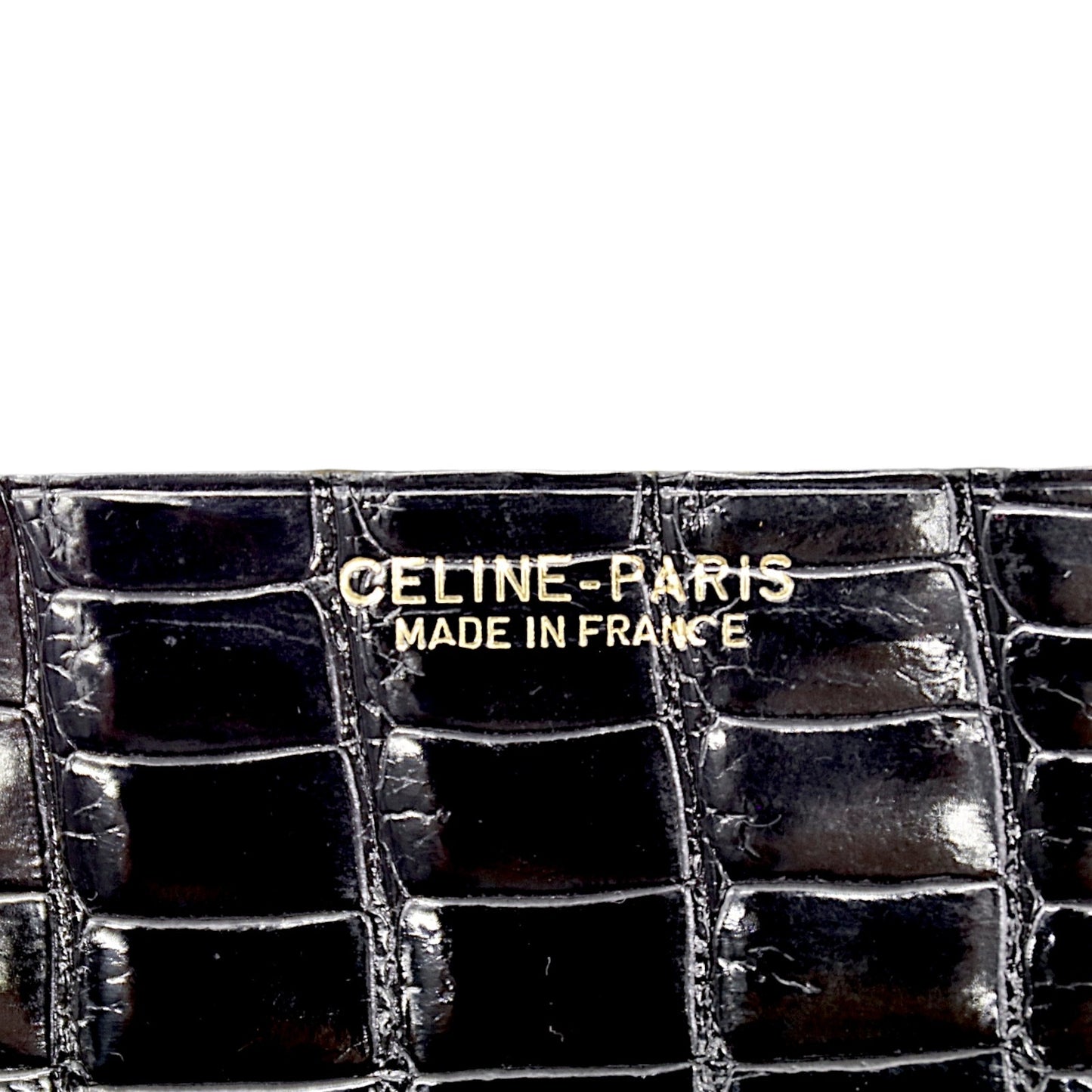 🔴 Celine Long Wallet - Black Crocodile Leather Gold