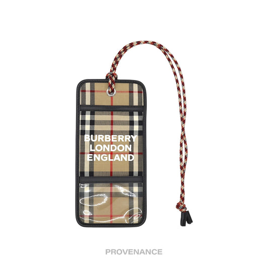 🔴 Burberry London England Lanyard Wallet - Nova Check Black