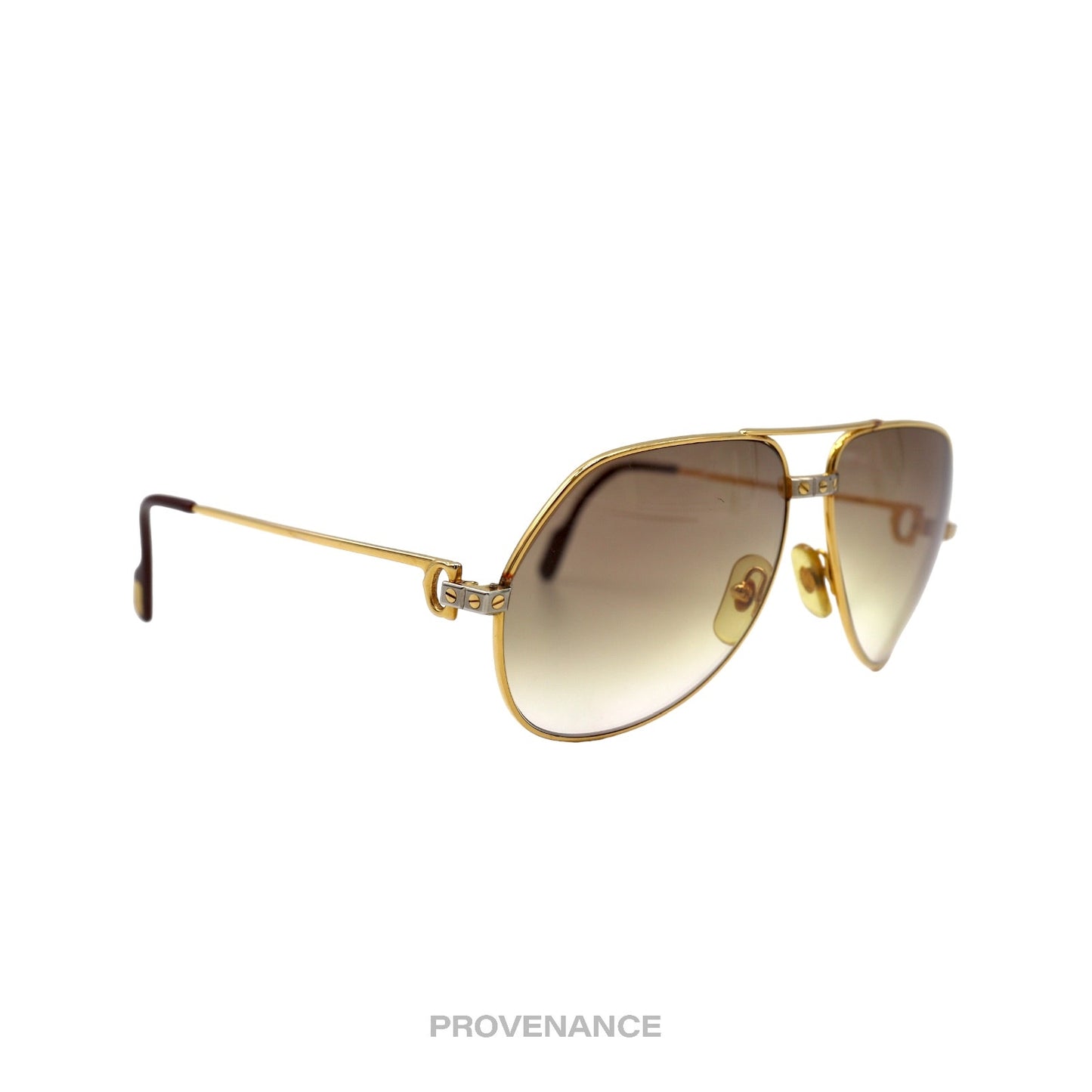 🔴 Cartier Vendome Santos Vintage Sunglasses - Gold Brown