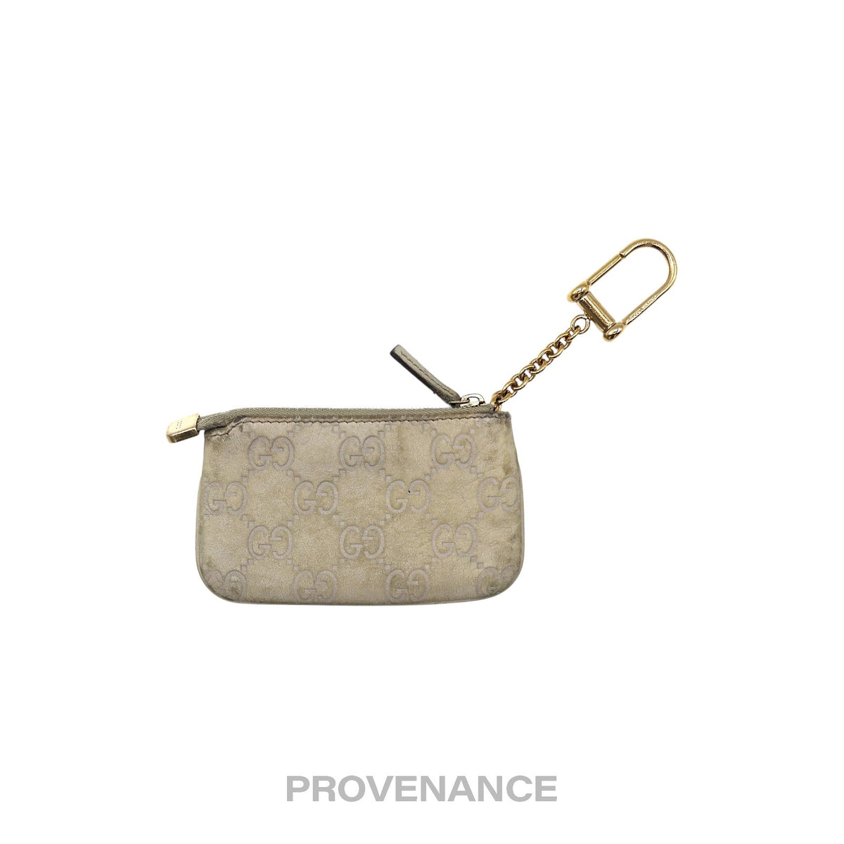 🔴 Gucci Key Pouch Cles - Ivory Chalk GG Guccissima Leather