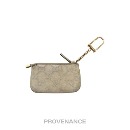 🔴 Gucci Key Pouch Cles - Ivory Chalk GG Guccissima Leather