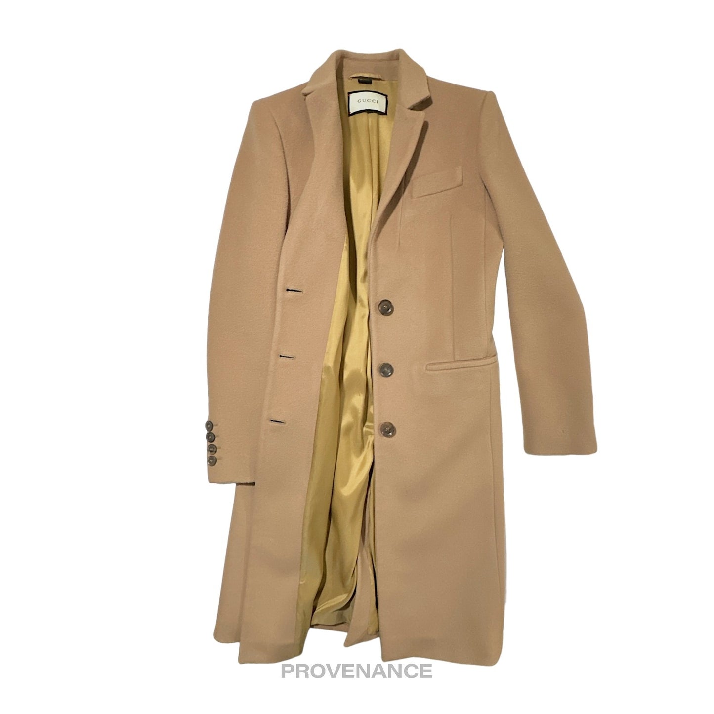 🔴 Gucci Chesterfield Wool Coat - Camel 42