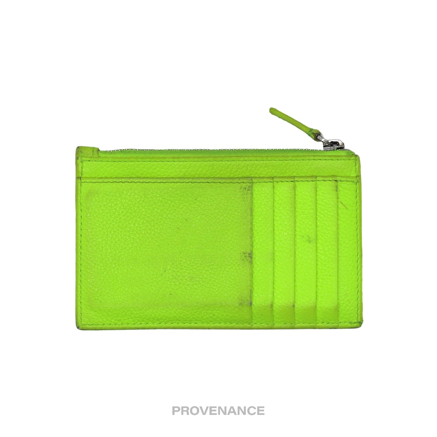 🔴 Balenciaga Logo Fragment Zip Card Wallet - Neon