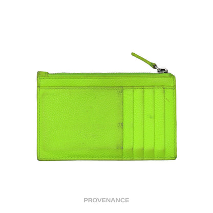 🔴 Balenciaga Logo Fragment Zip Card Wallet - Neon