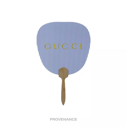 🔴 Gucci Logo Bamboo Hand Fan - Striped