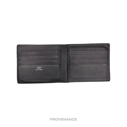 🔴 Hermès 8CC Bifold Wallet - Black Perforated H