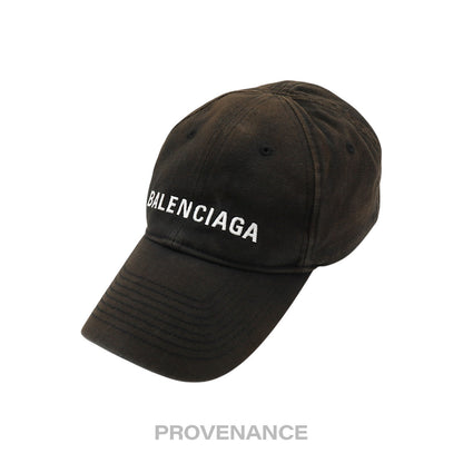 🔴  Balenciaga Embroidered Logo Cap - Archetype Washed Black