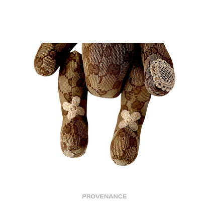 🔴 Gucci Teddy Bear - GG Canvas Tan Patchwork