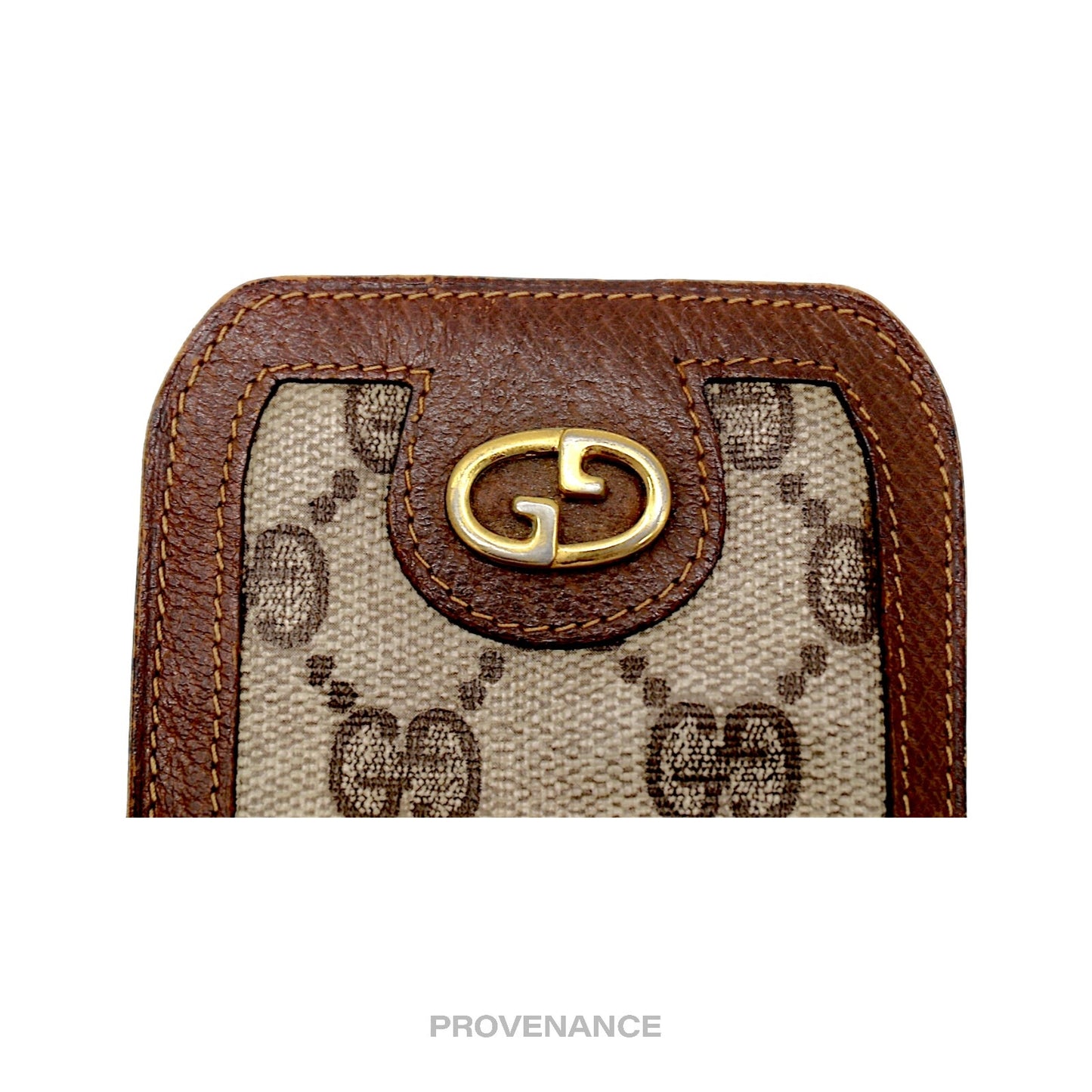 🔴 Gucci GG Supreme Canvas Logo Eyewear Case - Brown