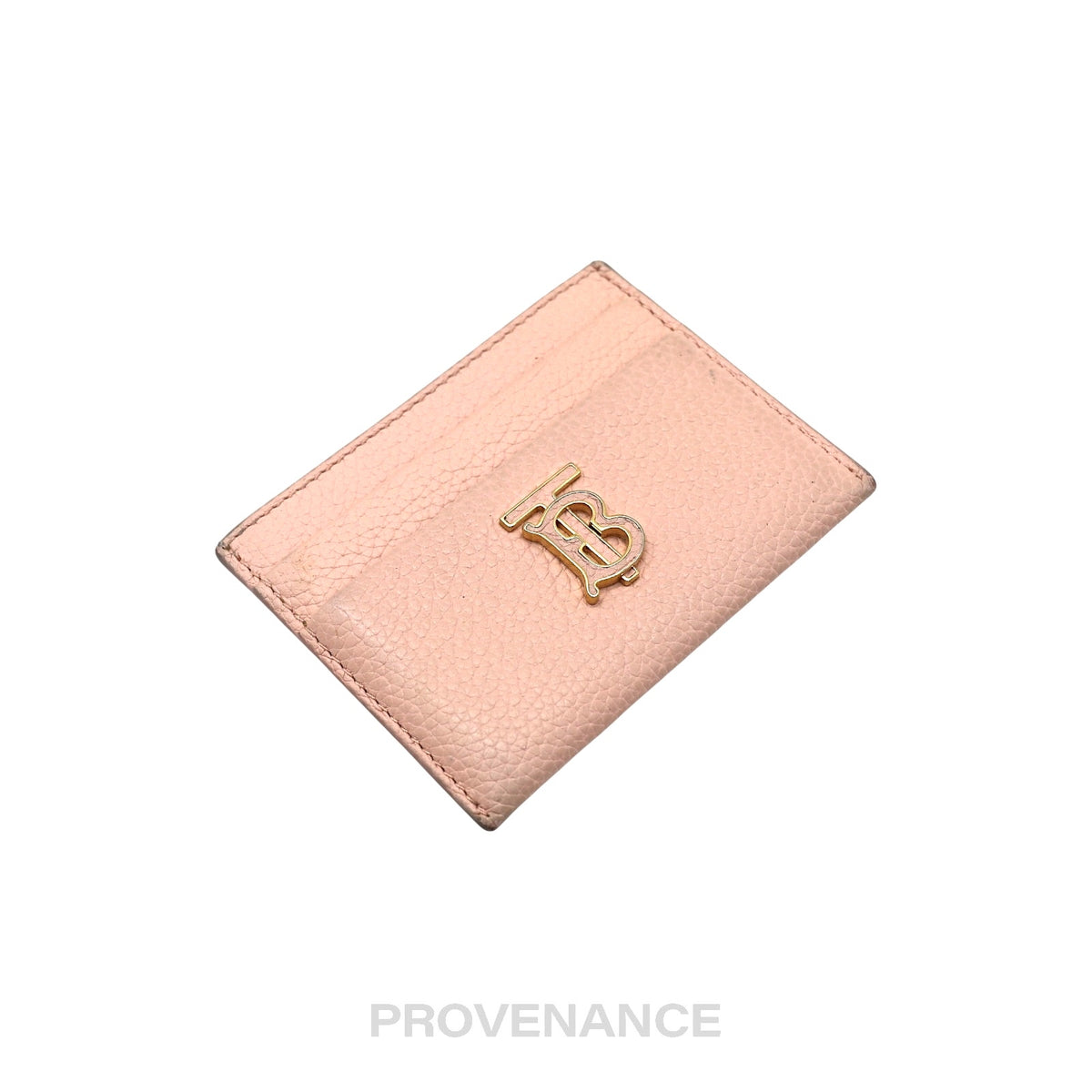 🔴 Burberry Card Holder Wallet -TB Monogram Pink Leather