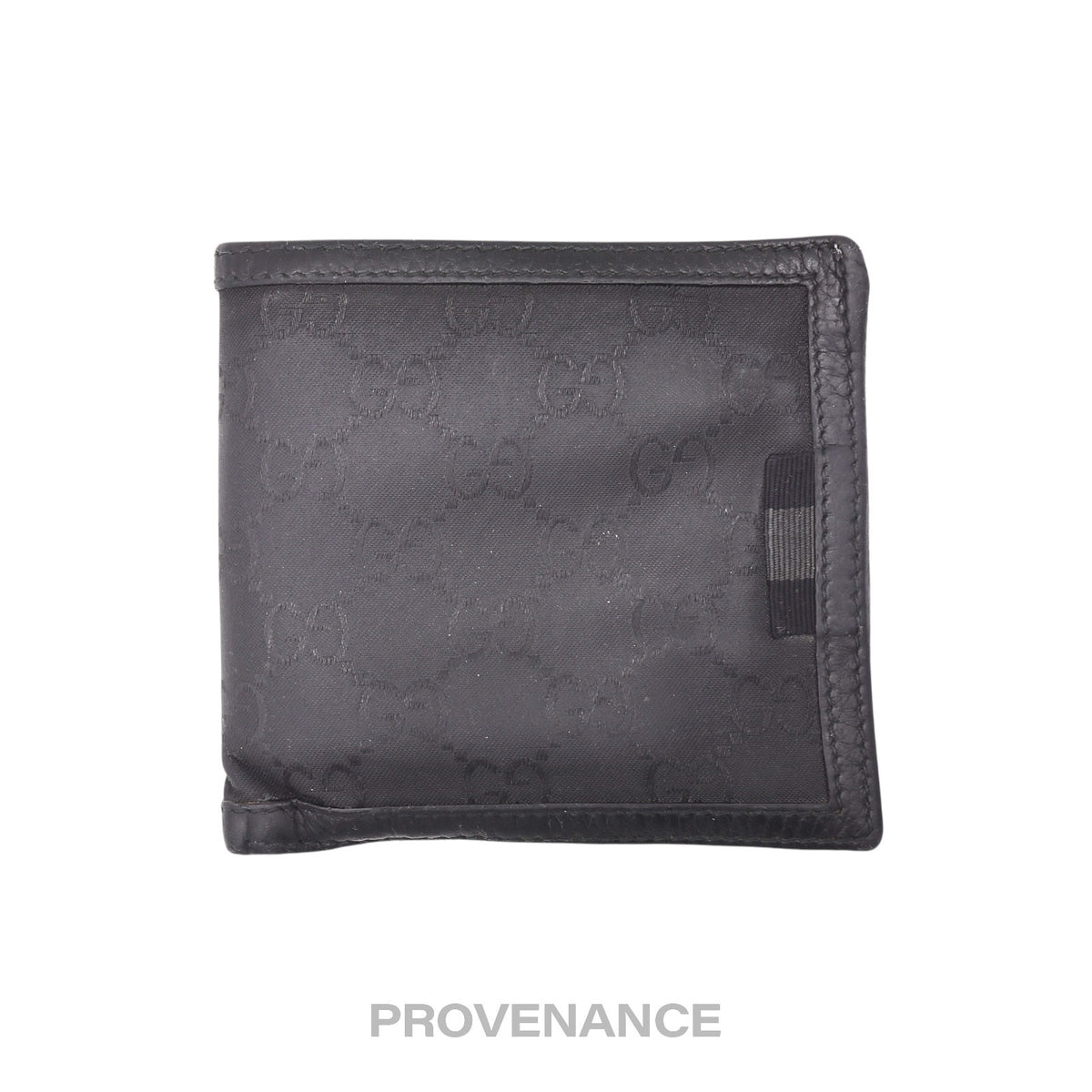 🔴 Gucci Web Bifold Wallet - GG Canvas Black Leather