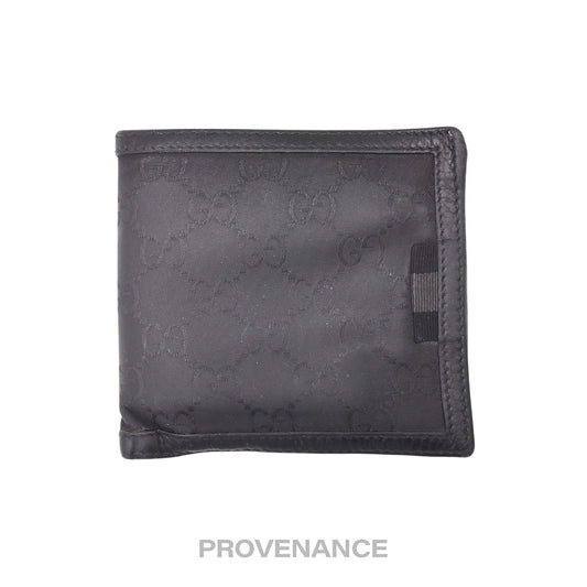 🔴 Gucci Web Bifold Wallet - GG Canvas Black Leather