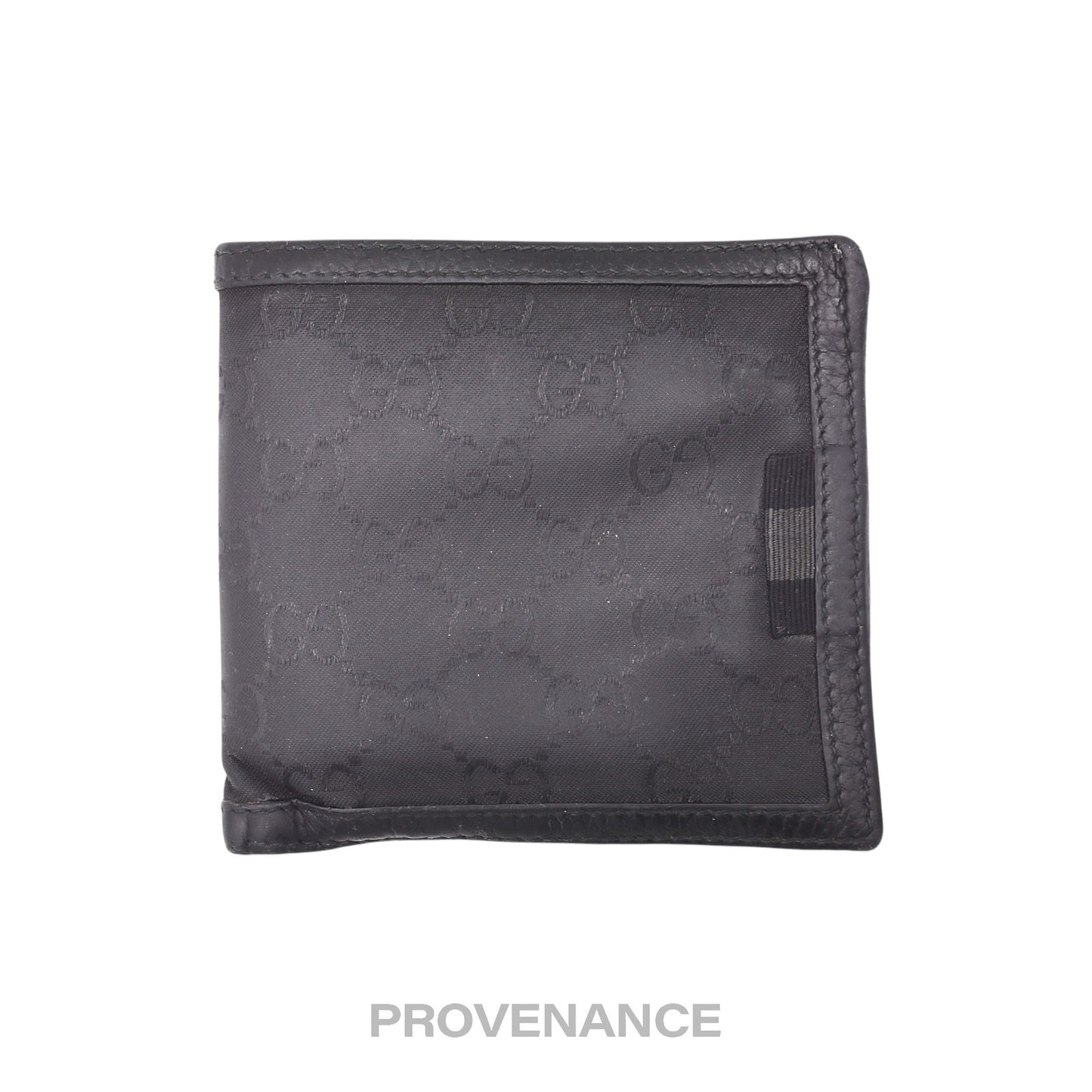 🔴 Gucci Web Bifold Wallet - GG Canvas Black Leather