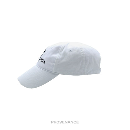 🔴 Balenciaga BB Logo Mode Embroidered Cap Hat - White