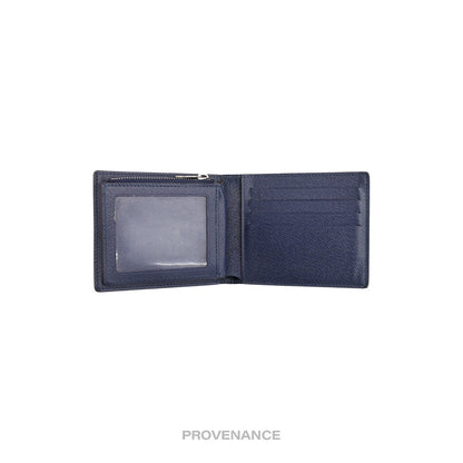🔴 Louis Vuitton Amerigo Wallet - Navy Blue Taiga Leather