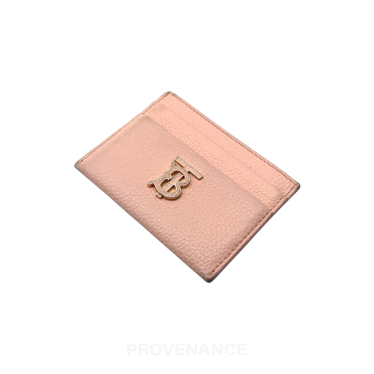 🔴 Burberry Card Holder Wallet -TB Monogram Pink Leather