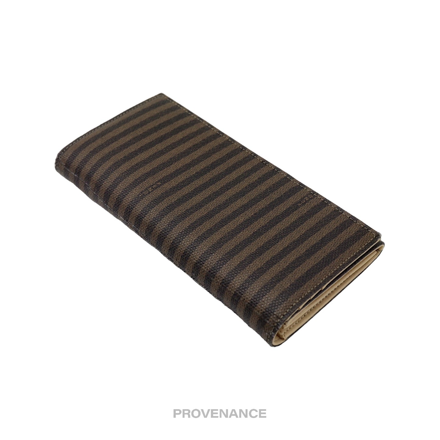 🔴 Fendi Snap Long Wallet - Striped Pequin