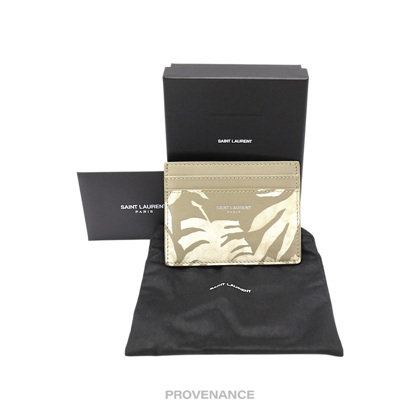 🔴 Saint Laurent Paris SLP Cardholder Wallet - Palms Stripe