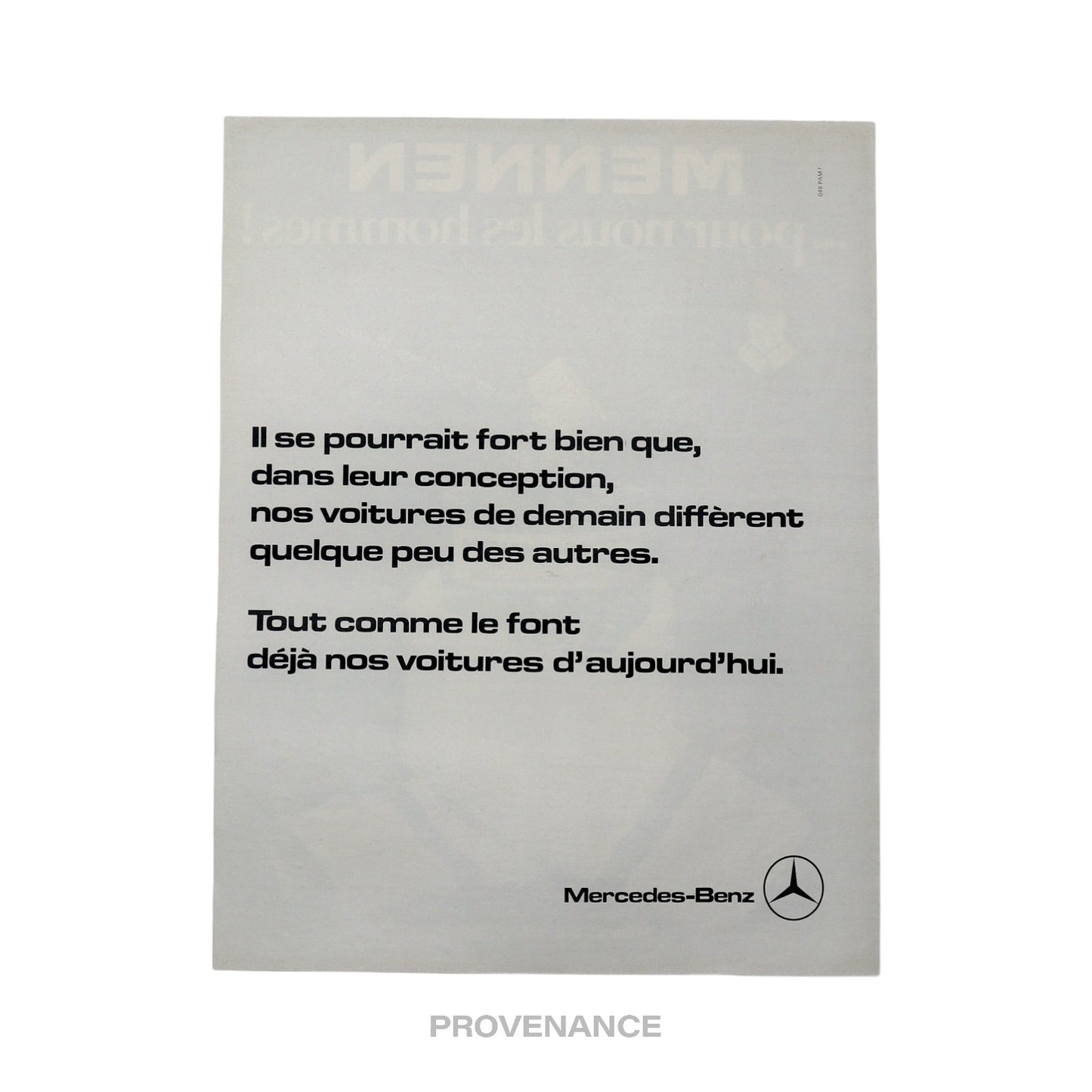 🔴 Mercedes-Benz Antique Vintage Newsprint Ad - French Text