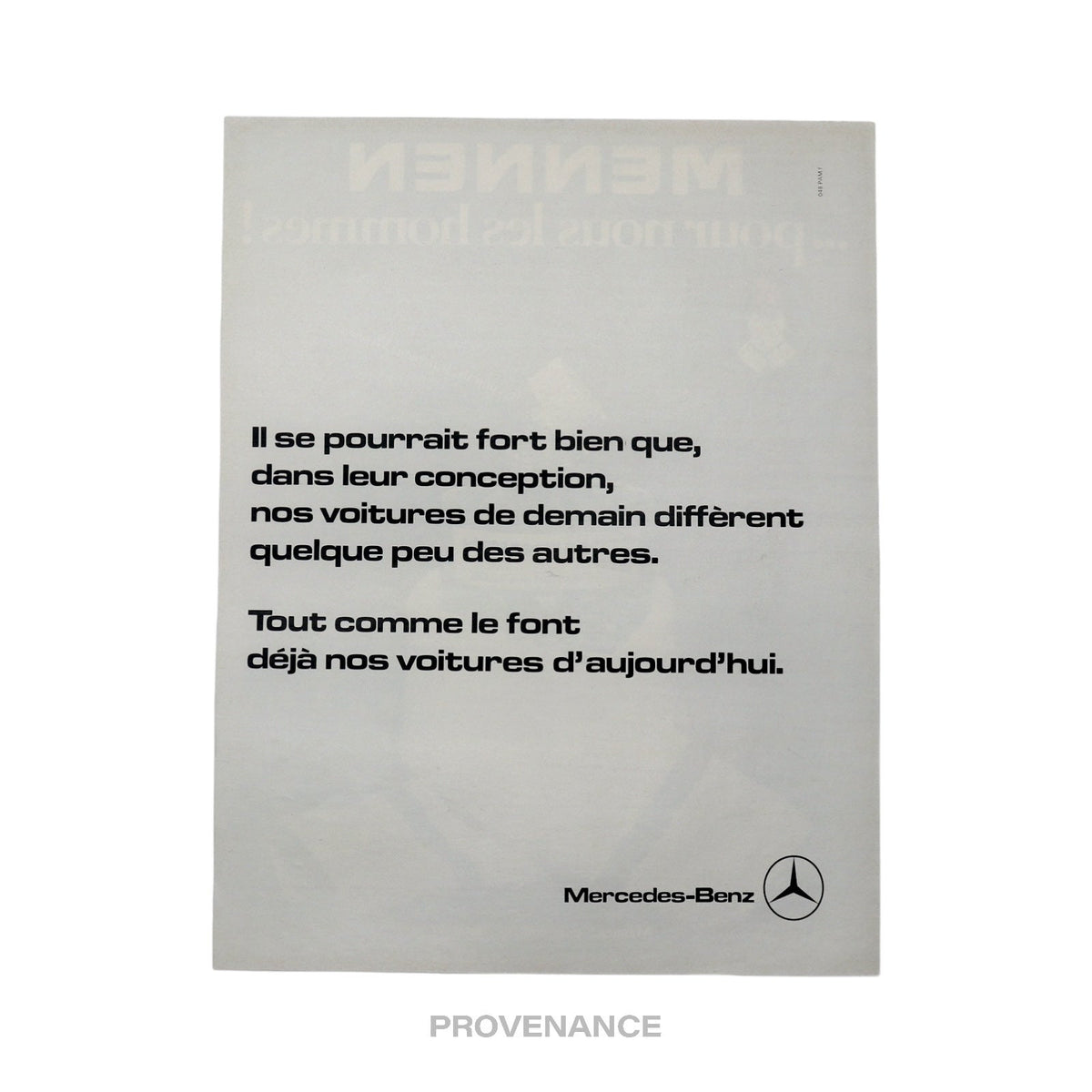 🔴 Mercedes-Benz Antique Vintage Newsprint Ad - French Text