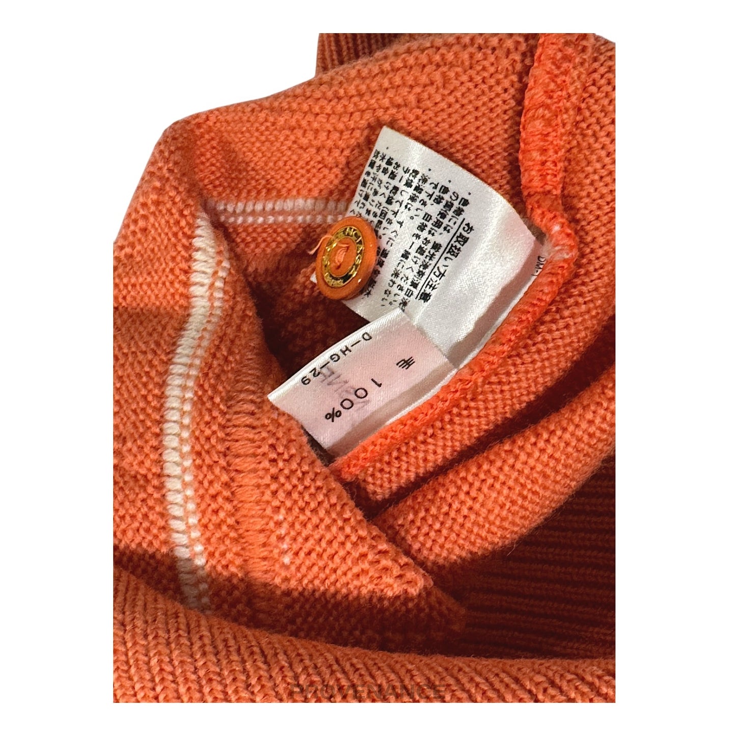 🔴 Balenciaga BB Logo Wool Sweater Vest - Orange/White L