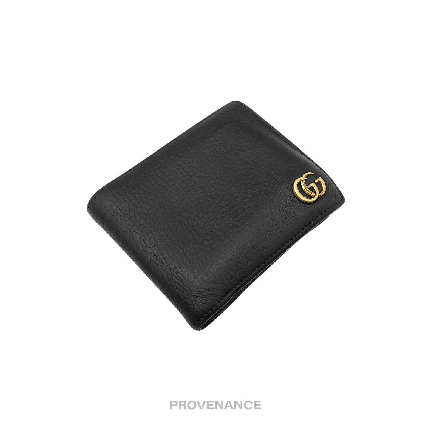 🔴 Gucci GG Marmont Bifold Wallet - Black Leather