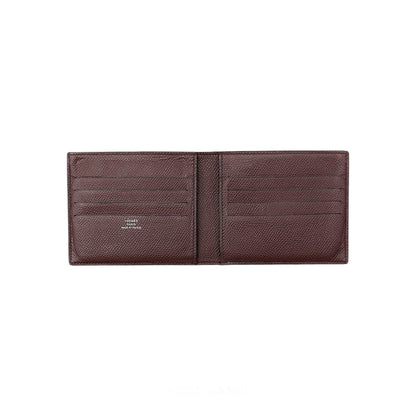 🔴 Hermes Citizen Twill Compact Wallet - Bordeaux Epsom