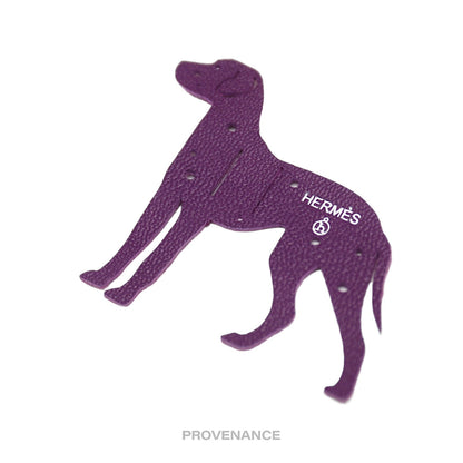 🔴 Hermes petit "h" Dalmation dog Charm - Purple Leather