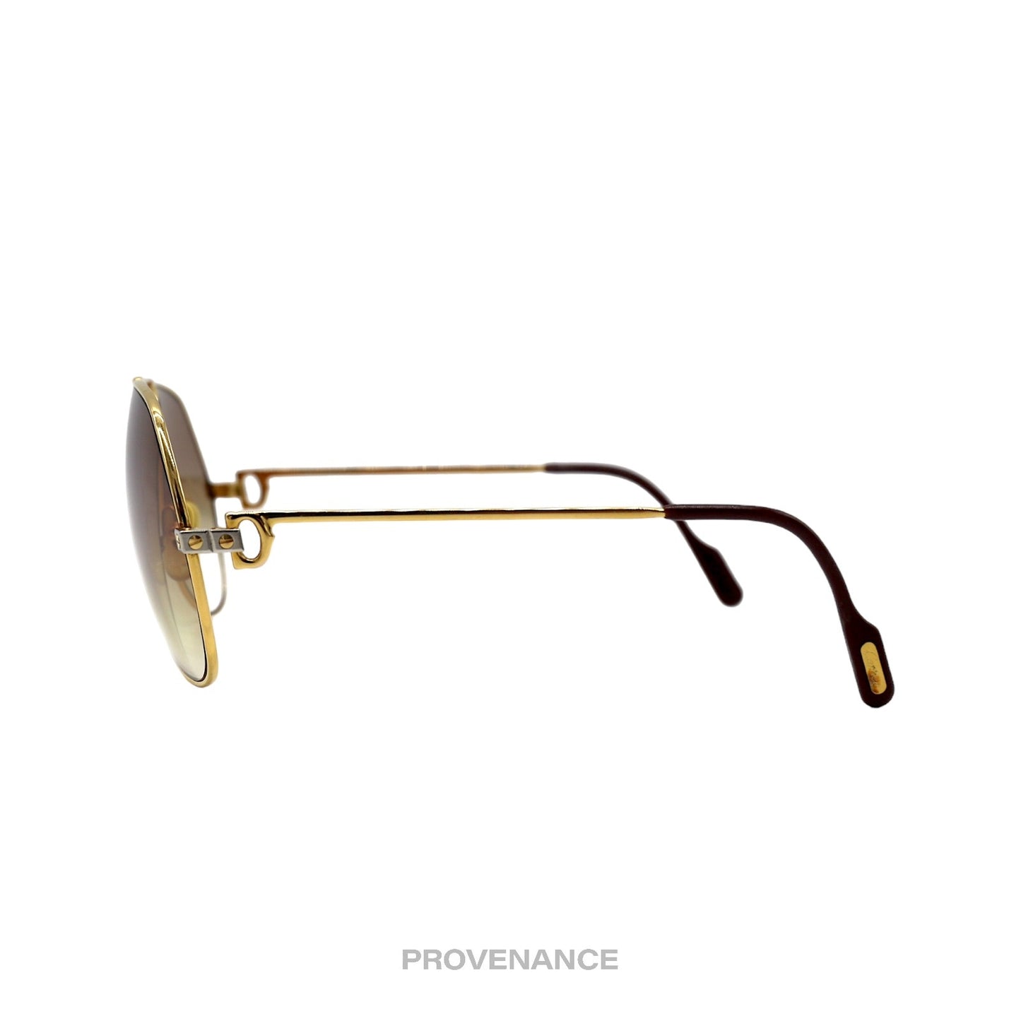 🔴 Cartier Vendome Santos Vintage Sunglasses - Gold Brown