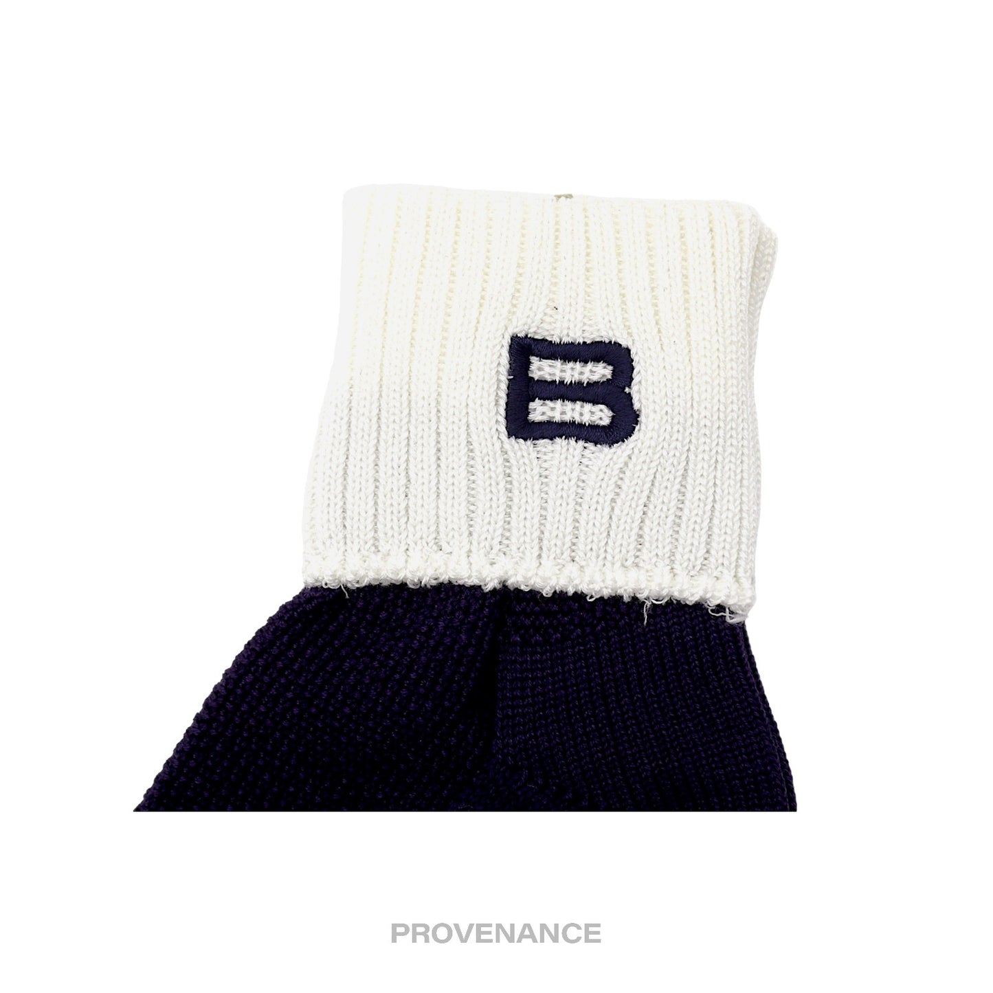 🔴 Balenciaga BB Logo Embroidered Socks - Navy White