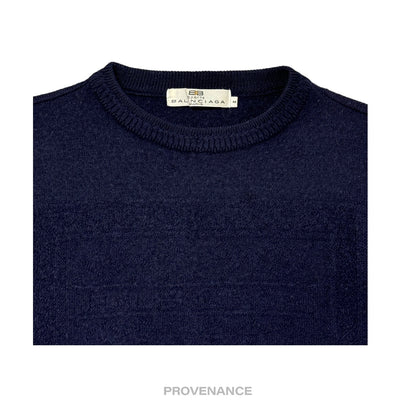 🔴 Balenciaga Crewneck Wool Sweatshirt - Deep Navy M