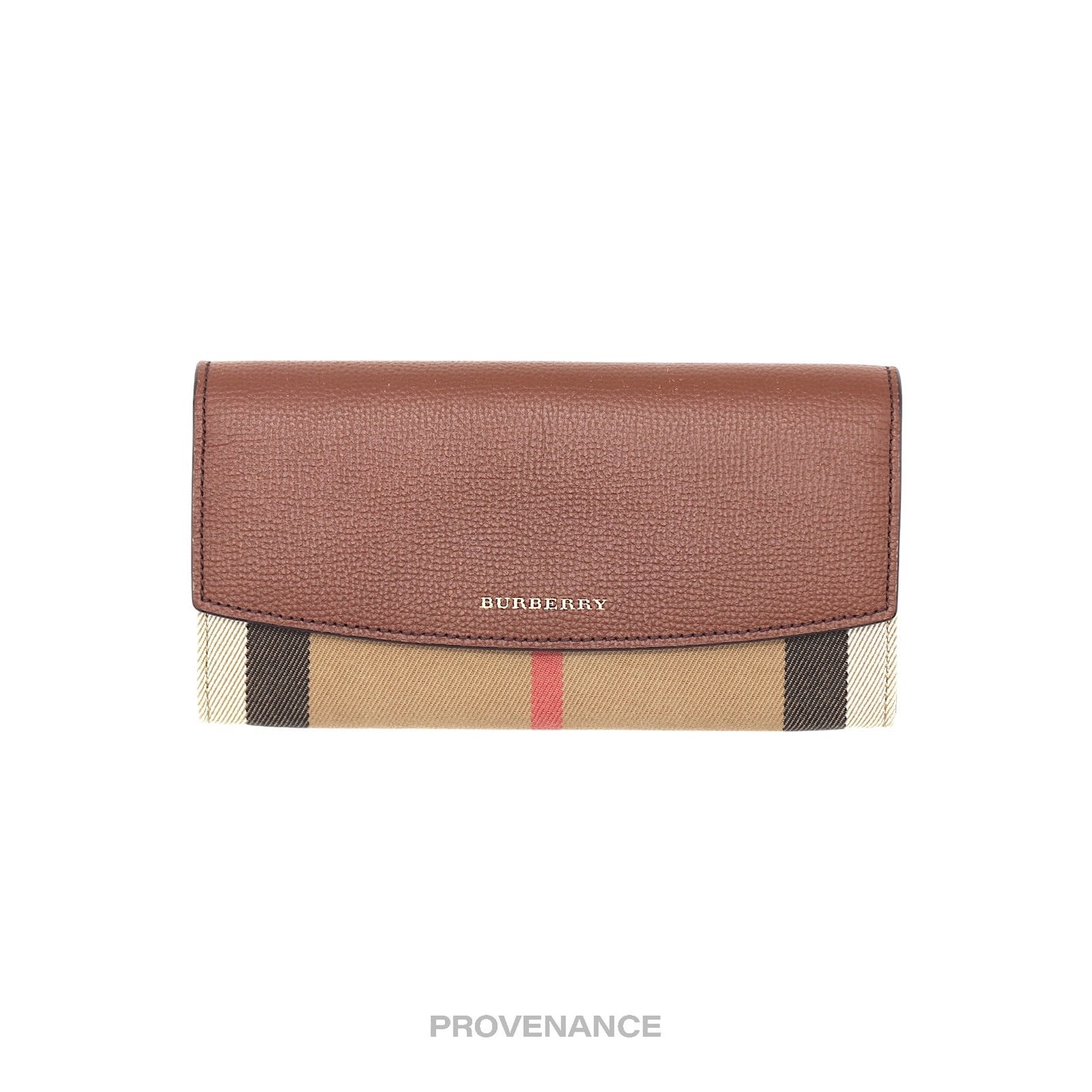 🔴 Burberry  Long Envelope Snap Wallet - Brown Nova Check