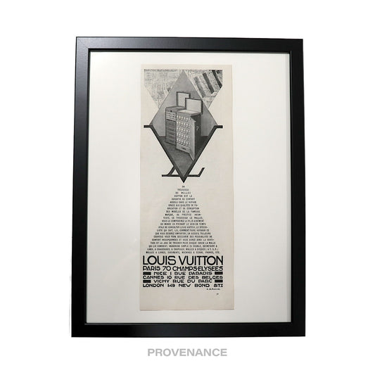 🔴 Louis Vuitton Antique Newsprint Ad- Monogram Drawer Trunk