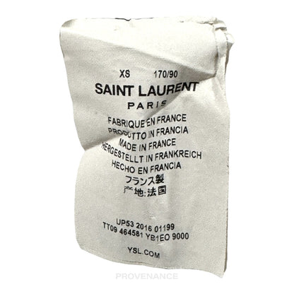 🔴  Saint Laurent Paris SLP Logo Hoodie - White Size XS