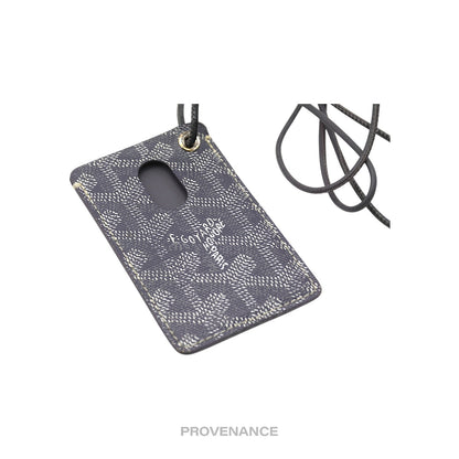 🔴 Goyard ID Lanyard Card Case - Grey Goyardine