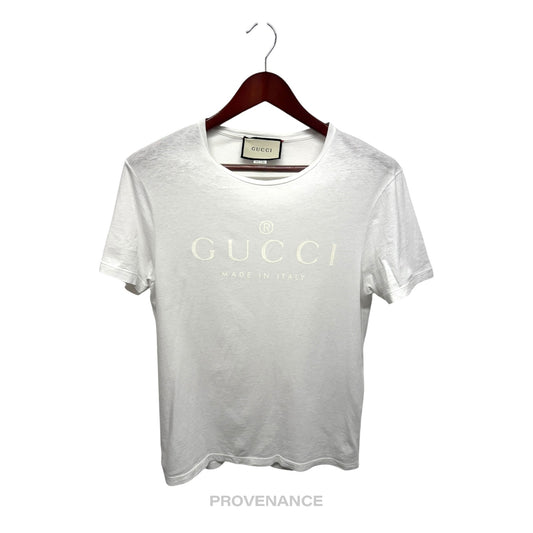 🔴 Gucci Made In Italy Logo T-Shirt - White S