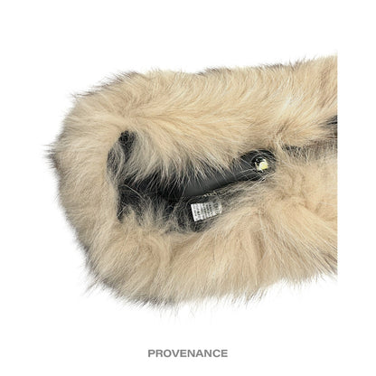 🔴 Givenchy Fur Shawl Scarf - Cream Brown Fox