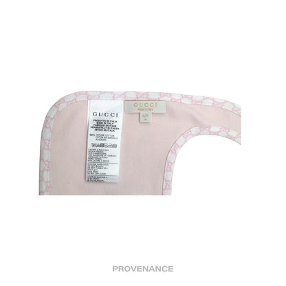 🔴 Gucci "It's a Gucci Girl" Baby Bib - White/Pink