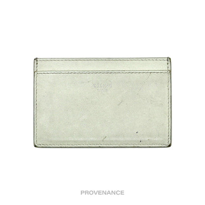 🔴 Celine Logo Card Holder Wallet - Two-Tone Cream Fuchsia