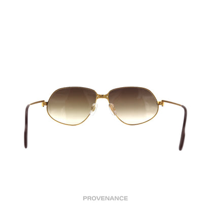 🔴 Cartier Panthere MM Sunglasses - Gold Brown 56